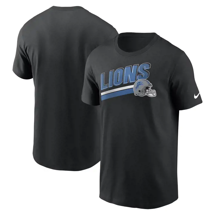 T-Shirt Casque Blitz Équipe NFL Detroit Lions 23 Noir