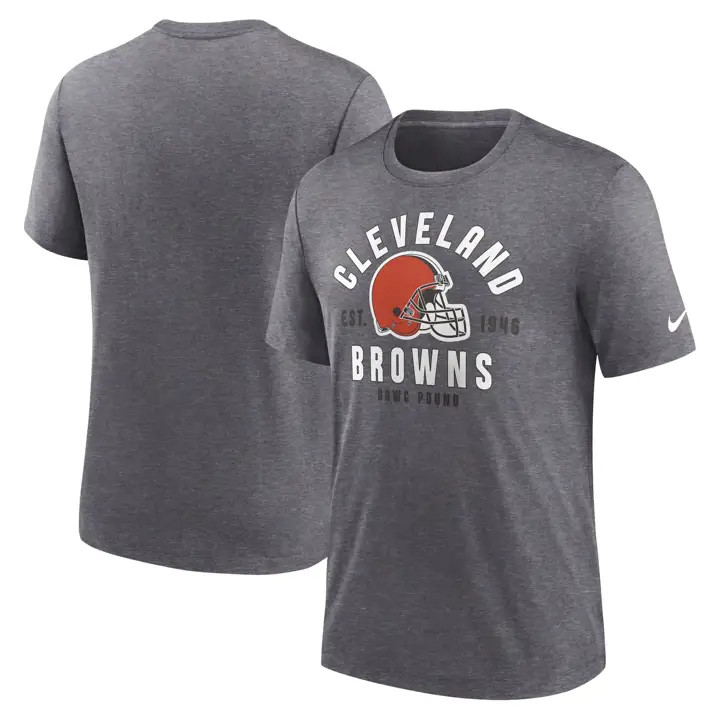 T-shirt Triblend Empilé Cleveland Browns NFL 23 Gris Chiné