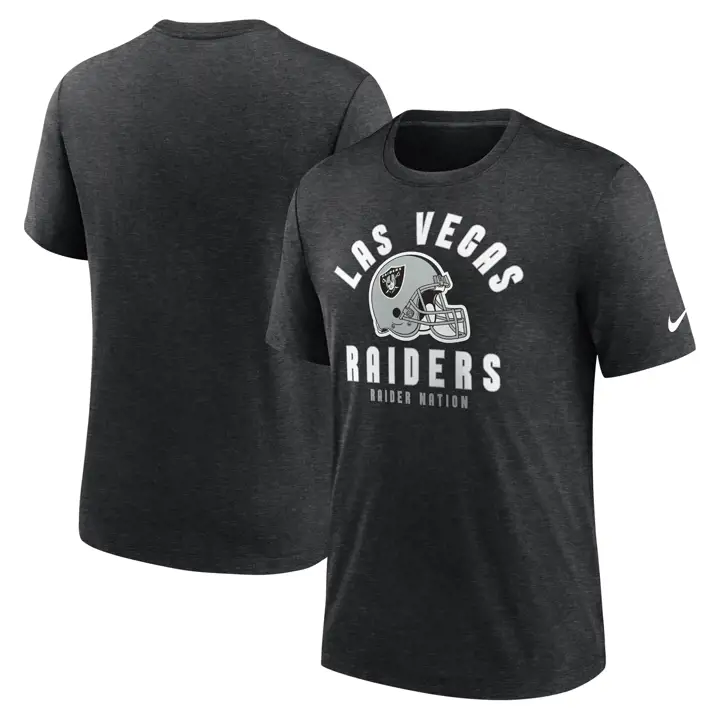 T-shirt Las Vegas Raiders NFL Triblend à logo superposé 23 noir