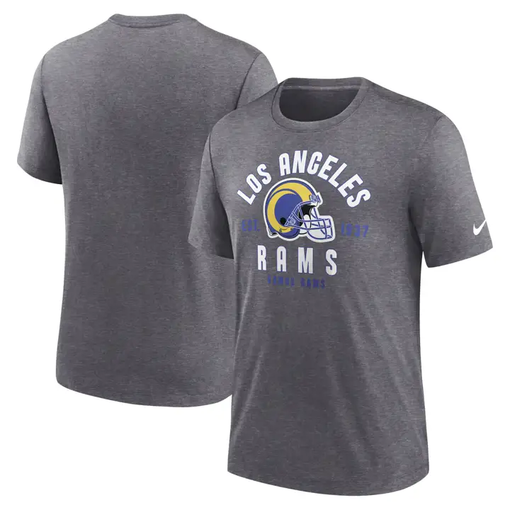 T-shirt superposé Los Angeles Rams NFL Triblend 23 GRIS CLAIR