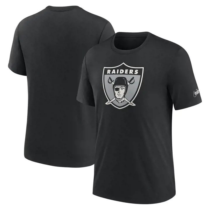 T-shirt trois couleurs Las Vegas Raiders NFL avec logo Playback 23 BLK