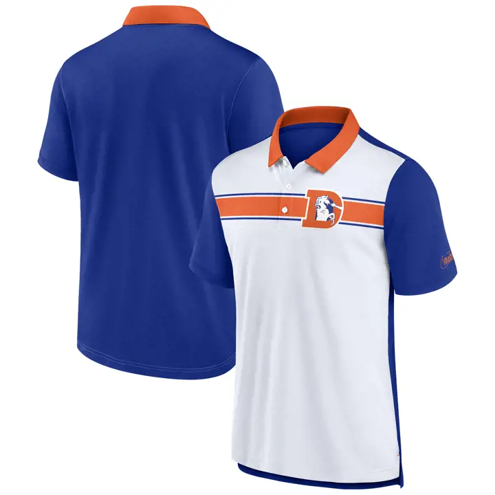 Polo Denver Broncos NFL Rewind Logo 23 BLANC