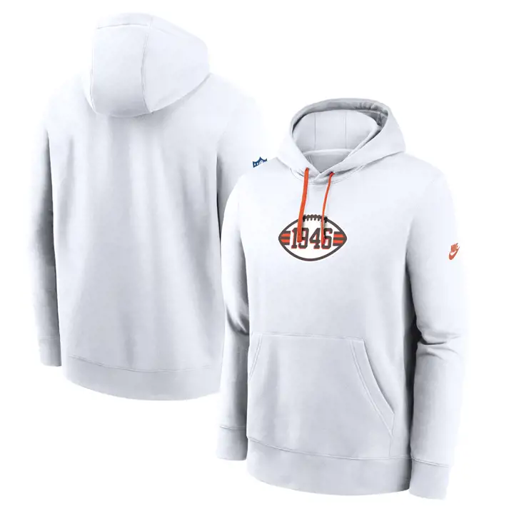 Cleveland Browns NFL Alt Logo Club Hoodie 23 BLANC