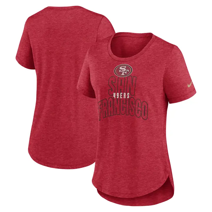 T-shirt Femme Triblend City NFL San Francisco 49ers 23 ROUGE