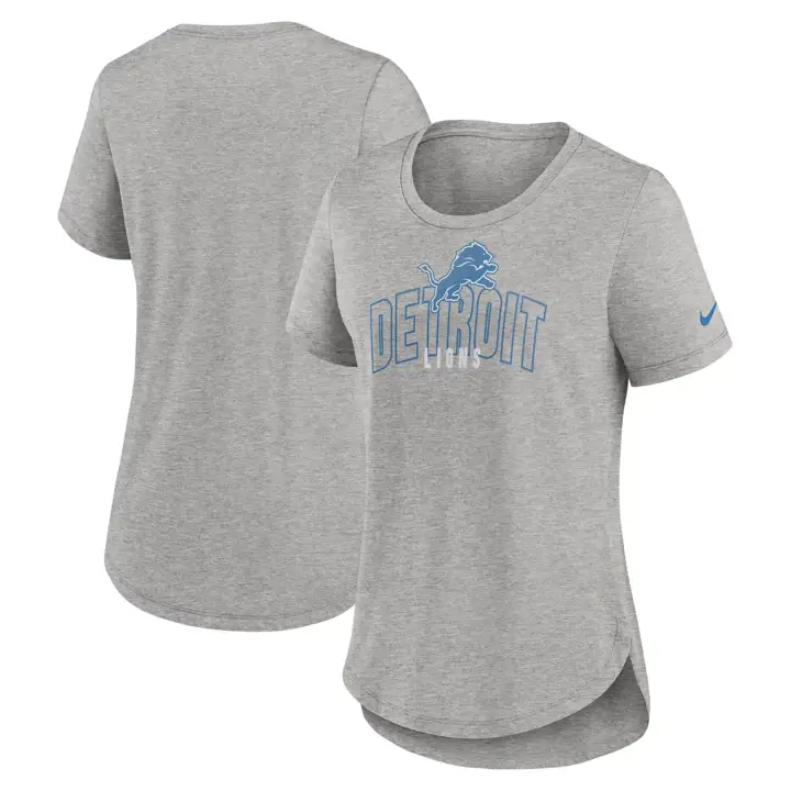 T-shirt femme NFL Detroit Lions à empiècements City 23 GRIS-F