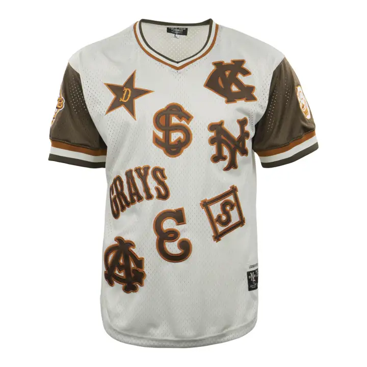Maillot en maille à col en V Negro League NL Sandbag - TAN/BRN