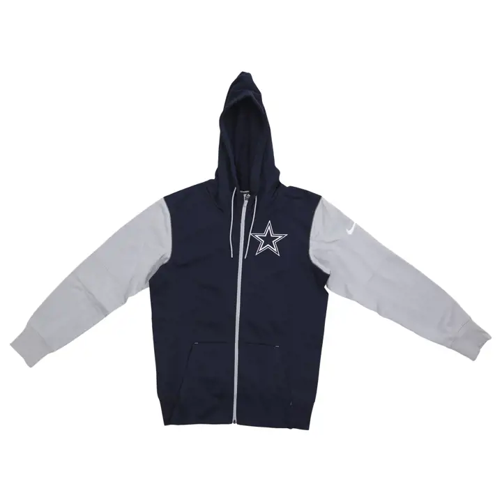 Dallas Cowboys - Sweat à Capuche Entièrement Zippé Colorblock NFL 23 BLEU MARINE/GRIS