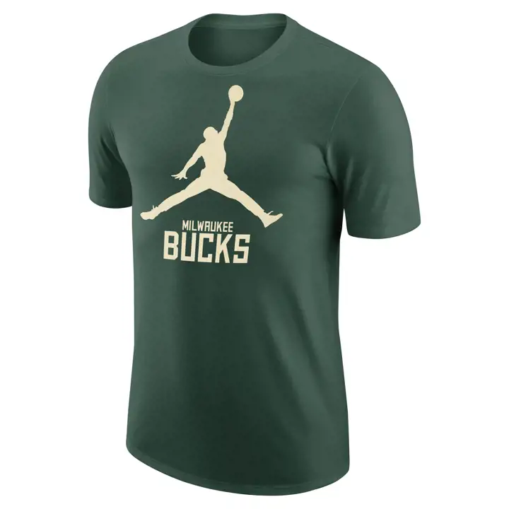 T-SHIRT NBA JORDAN MILWAUKEE BUCKS VERT JUMPMAN