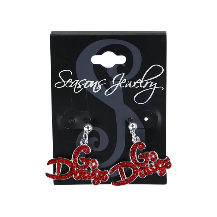 Boucles d'oreilles slogan Georgia Bulldogs AST