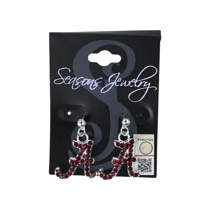 Boucles d'oreilles Alabama Crimson Tide Logo Cristal AST