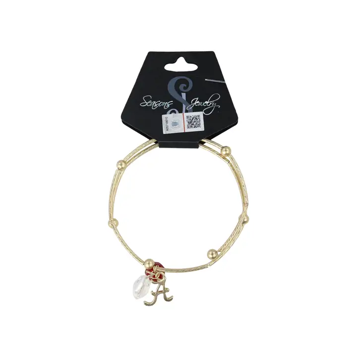 Bracelet à logo mat doré Alabama Crimson Tide AST
