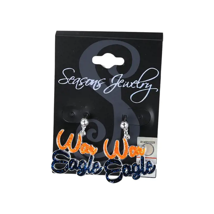 Boucles d'oreilles slogan Auburn Tigers AST