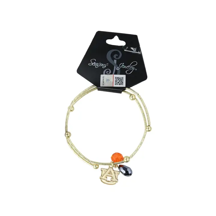 Bracelet Auburn Tigers avec logo doré mat AST