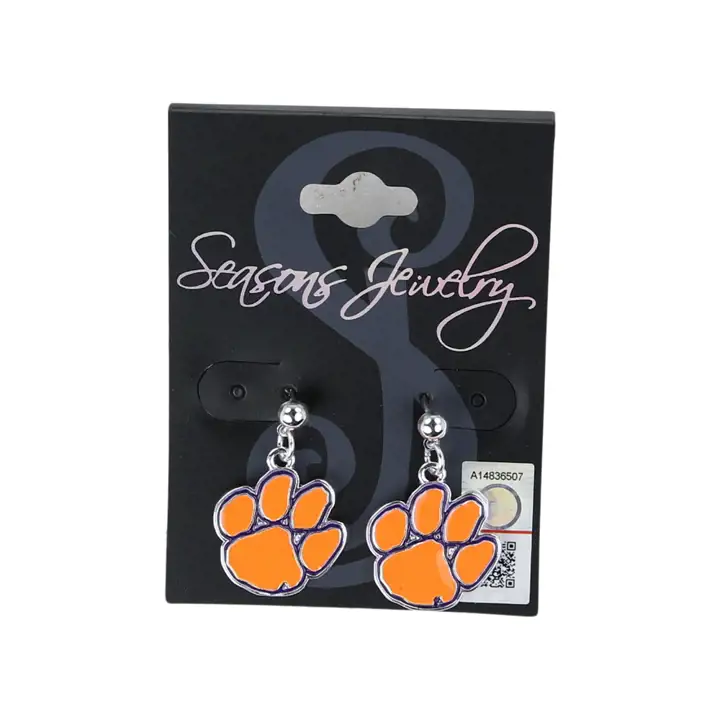 Boucles d'oreille en émail Clemson Tigers AST