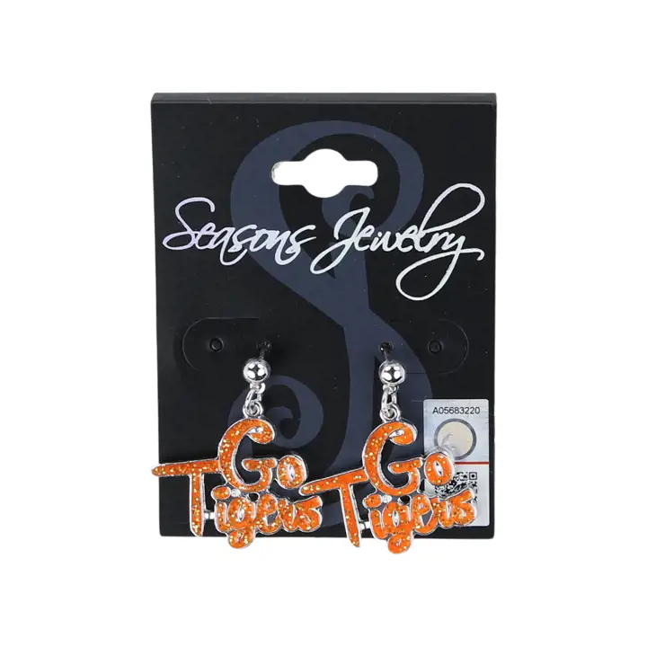 Boucles d'oreilles slogan Clemson Tigers AST