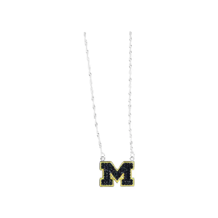 Collier Michigan Wolverines avec logo en cristal AST
