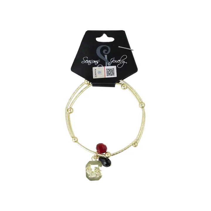 Bracelet avec logo doré mat des South Carolina Gamecocks AST