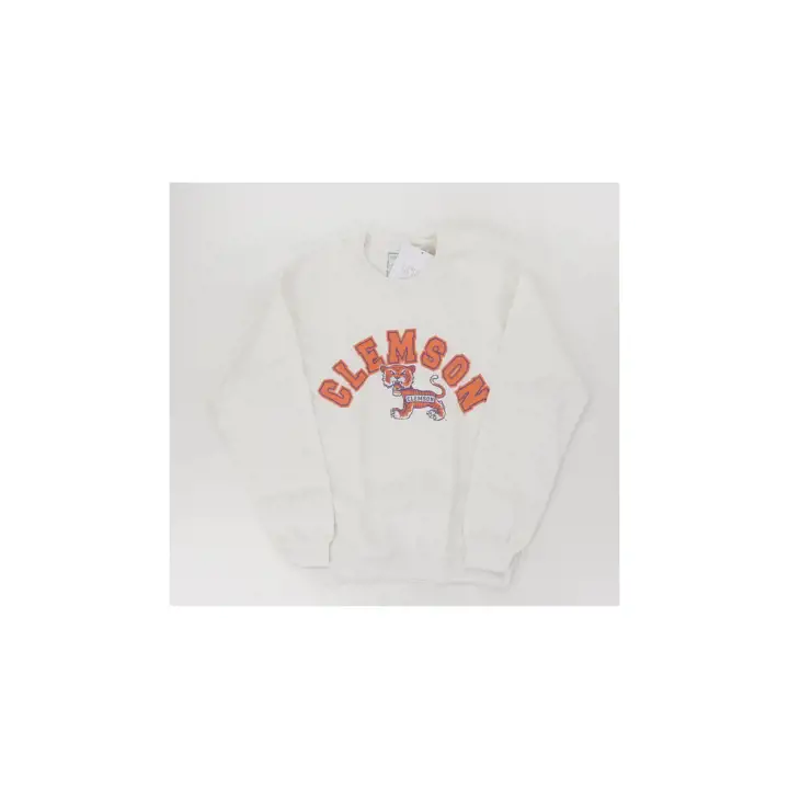 Sweat-shirt rétro pour femmes NCAA Clemson Tigers blanc