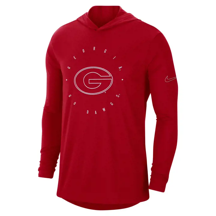 T-shirt à capuche à manches longues NCAA DF Georgia Bulldogs 23 ROUGE