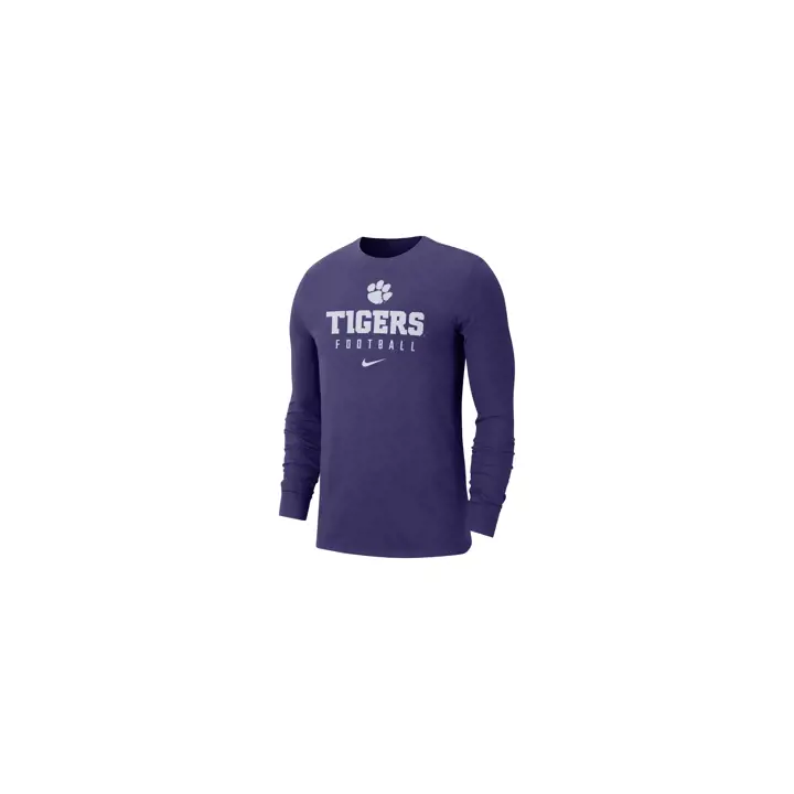 T-shirt manches longues Clemson Tigers NCAA Drifit Team Issue 23 PUR
