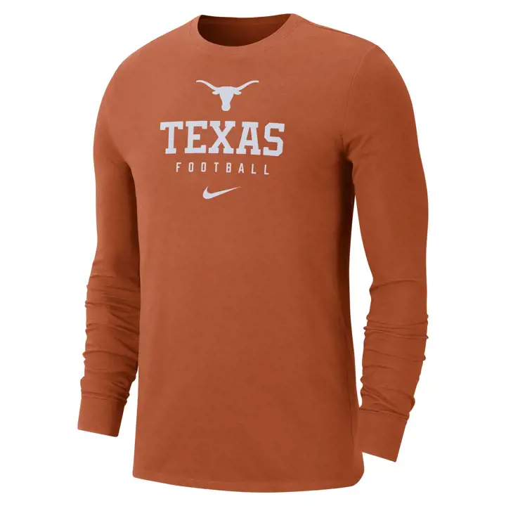T-shirt à manches longues Dri-FIT NCAA Texas Longhorns 23 TEX ORG