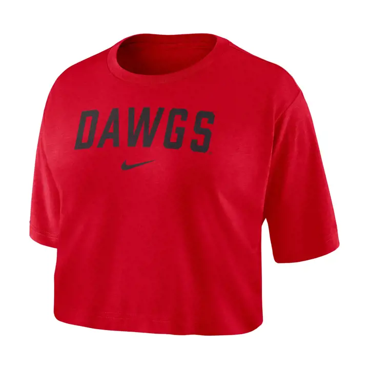 GEORGIA BULLDOGS NCAA Femme DF Logo T-Shirt Court 23 ROUGE