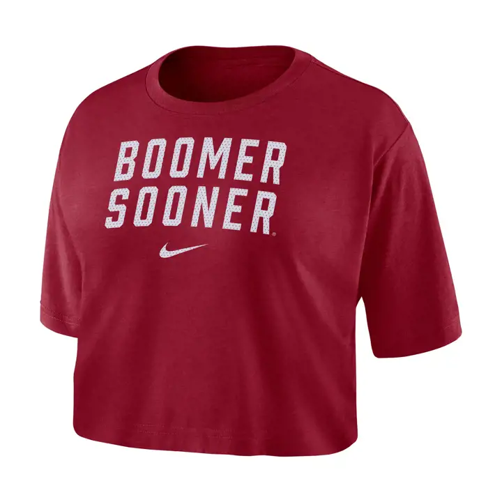 T-shirt court à logo DF pour femme OKLAHOMA SOONERS NCAA 23 CRI