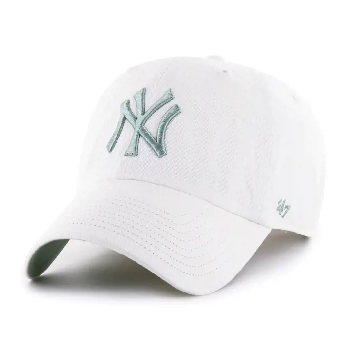 Casquette MLB Clean Up White Noise des New York Yankees, blanc/vert foncé