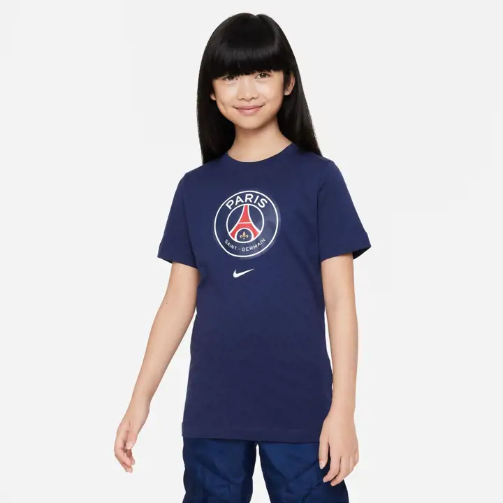 T-shirt avec écusson pour jeune du Paris Saint-Germain bleu marine