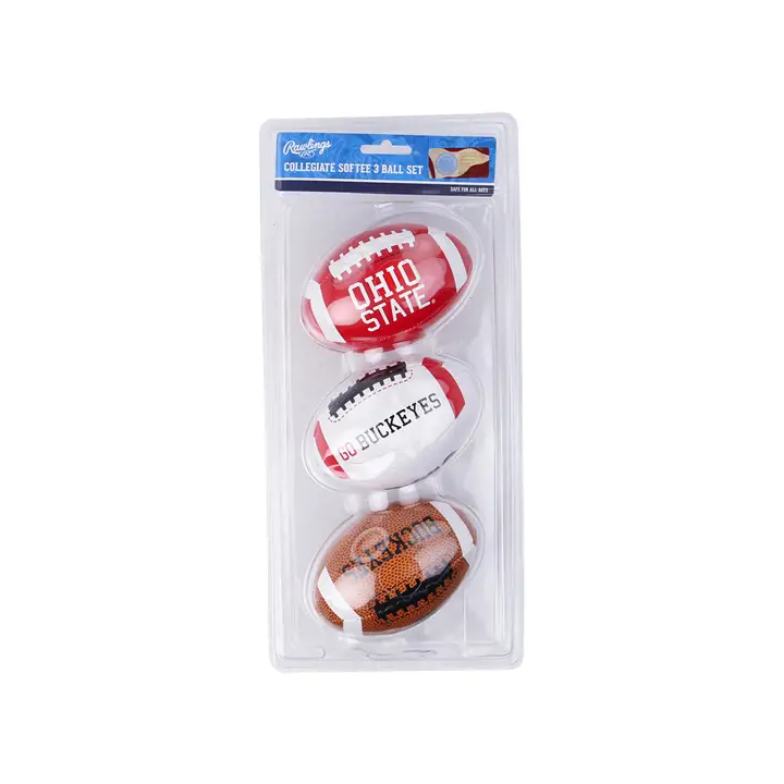 Ensembles de 3 balles souples Buckeyes de l'Ohio State AST