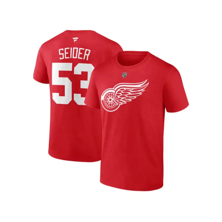 T-shirt authentique des Redwings de Détroit LNH empilé N&N Moritz Seider
