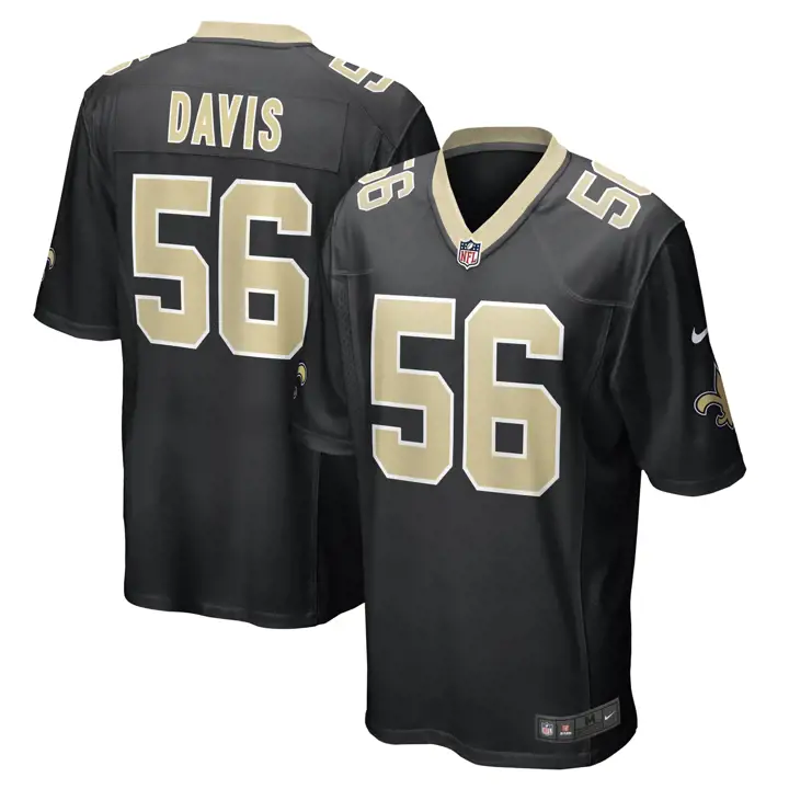 Maillot de match NFL Saints Demario Davis NOIR