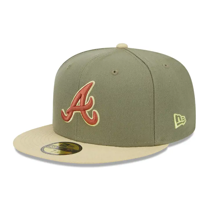 Atlanta Braves MLB Weathered Bark 59FIFTY VERT/OR VEG/ORGFON