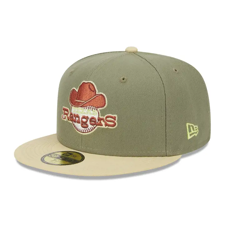Casquette 59FIFTY MLB Texas Rangers, Vert délavé/Or végétal/Orange foncé
