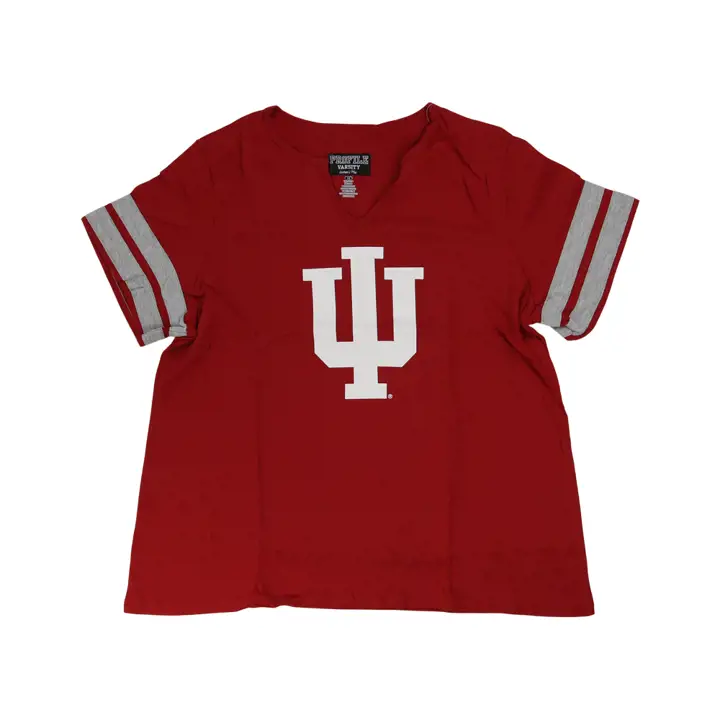Indiana Hoosiers NCAA T-SHIRT FEMME MANCHES COURTES DOUBLE BRAS ROUGE