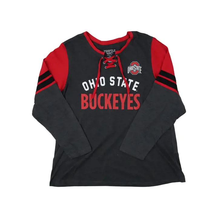 Ohio State Buckeyes NCAA FEMMES L/S LACET ARCH H-GRIS