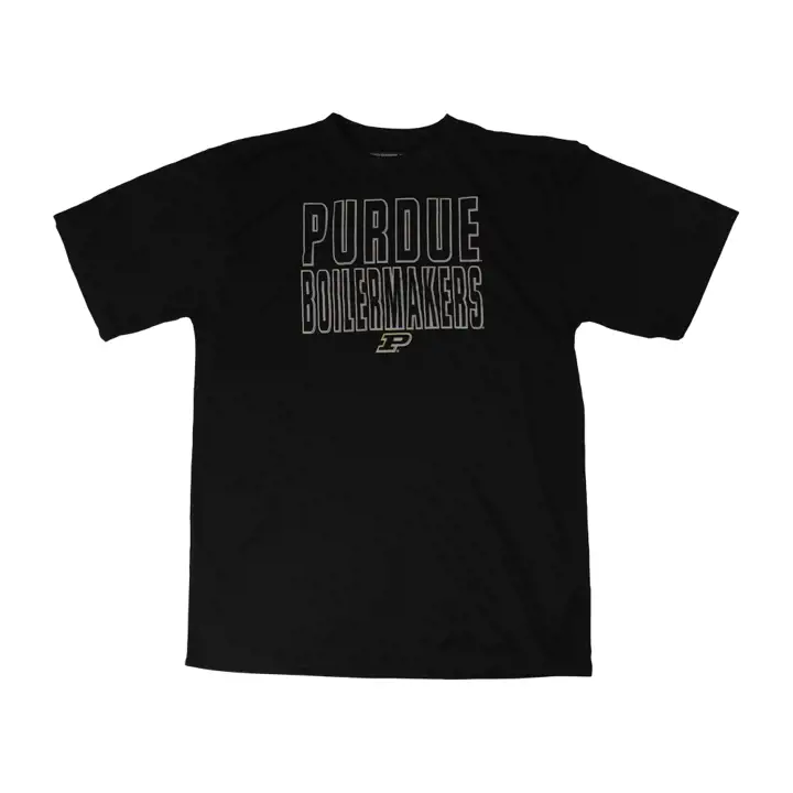 T-shirt chromé manches courtes NCAA Purdue Boilermakers noir