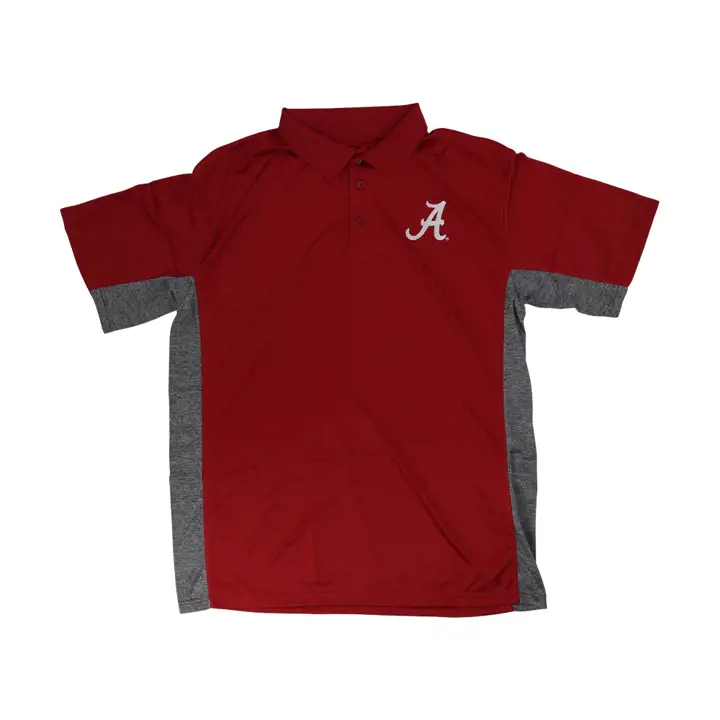 Polo texturé Alabama Crimson Tide NCAA manches courtes rouge