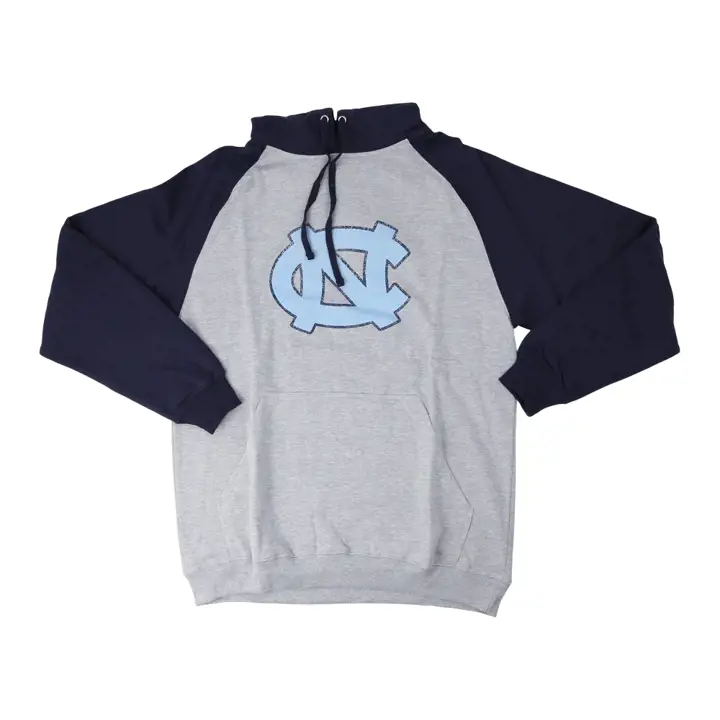 North Carolina Tar Heels NCAA MOLLETON RAGLAN À CAPUCHE GRIS CHINÉ