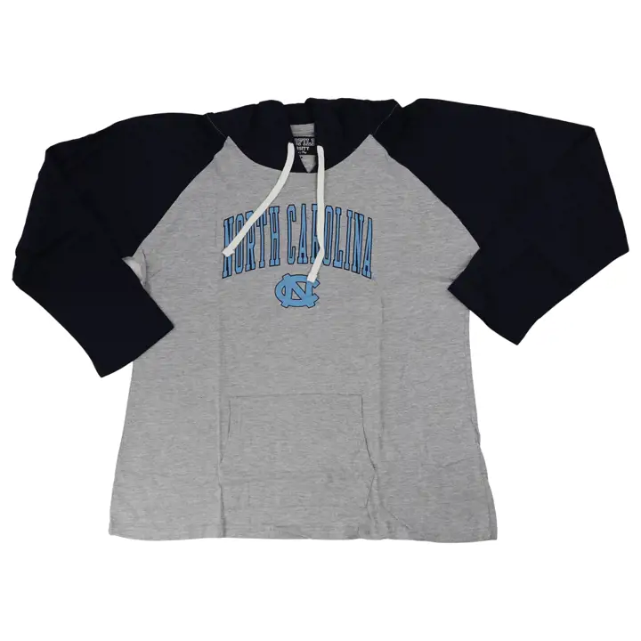 North Carolina Tar Heels NCAA WOMEN'S L/S RAGLAN JRSY H-GRAY