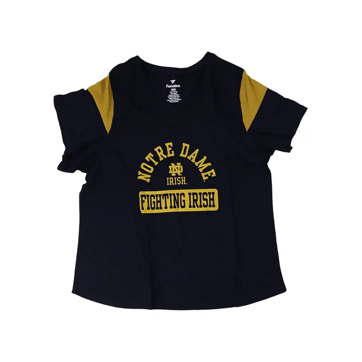Notre Dame Fighting Irish NCAA T-SHIRT FEMME COL EN V MANCHES COURTES IMPRIMÉ