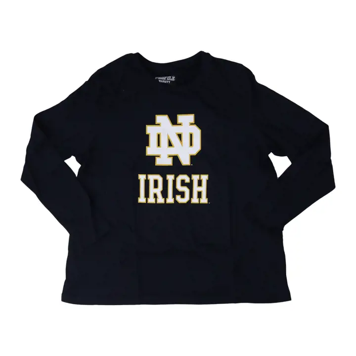 Notre Dame Fighting Irish NCAA T-SHIRT FÉMININ MANCHES LONGUES IMPRIMÉ NAV