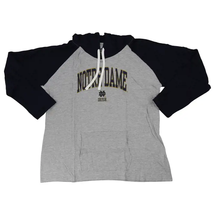 Notre Dame Fighting Irish NCAA FEMMES ML RAGLAN JRSY GRIS CHINÉ