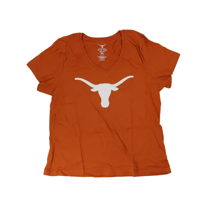 Texas Longhorns NCAAFEMMES T-SHIRT COL V MANCHES COURTES AVEC LOGO ORG