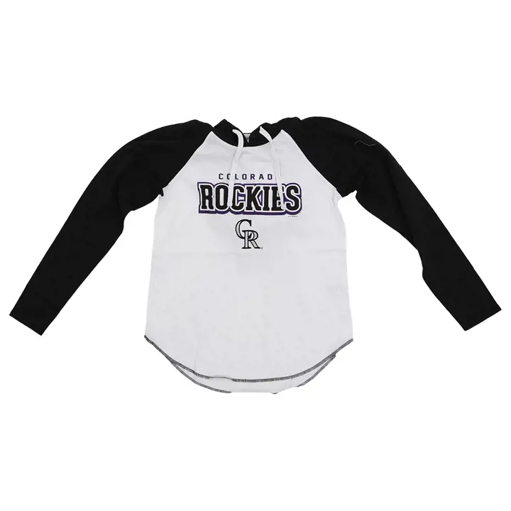 T-shirt à capuche Colorado Rockies MLB pour femme – Règles du jeu, manches longues 23 WHT