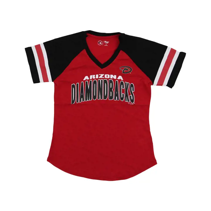 T-shirt à manches rayées MLB pour femme Arizona Diamondbacks 23 ROUGE
