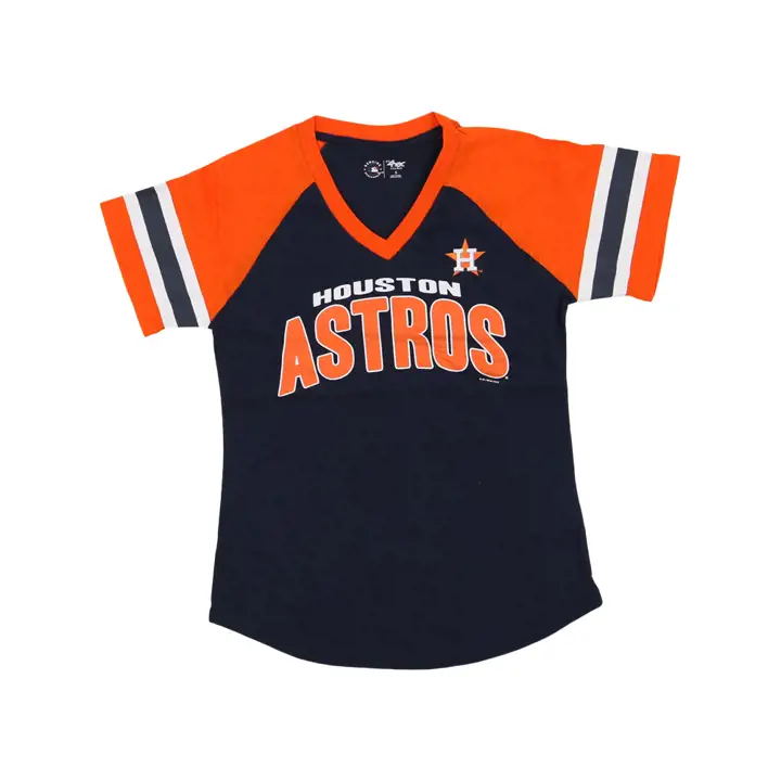 T-shirt Femme Manches Courtes Rayures Houston Astros MLB 23 MARINE