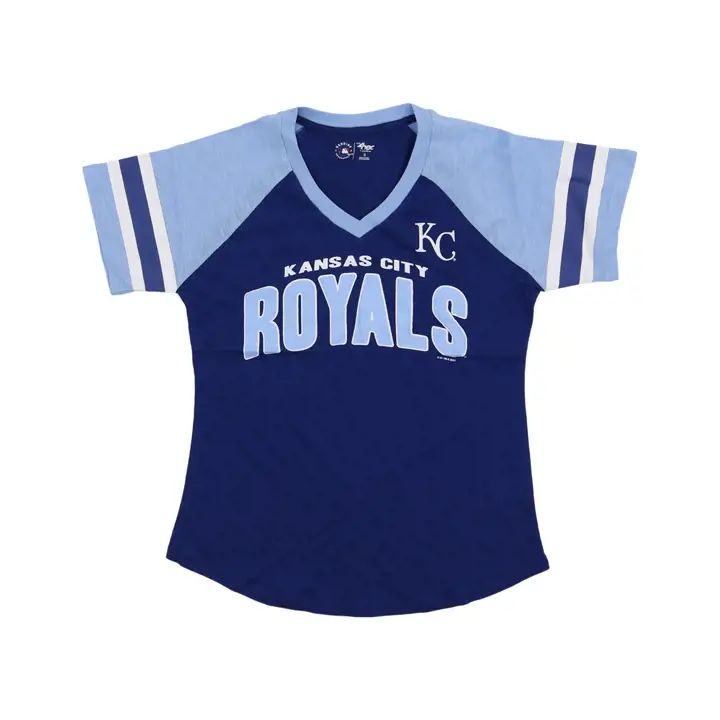 T-shirt rayé à manches courtes Kansas City Royals MLB pour femme 23 RBL