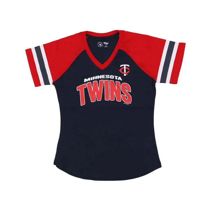Minnesota Twins MLB T-shirt Femme à Rayures Manches Courtes 23 MARINE