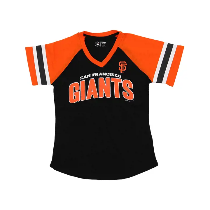 T-shirt Femme San Francisco Giants MLB Manches Courtes Rayées 23 BLK